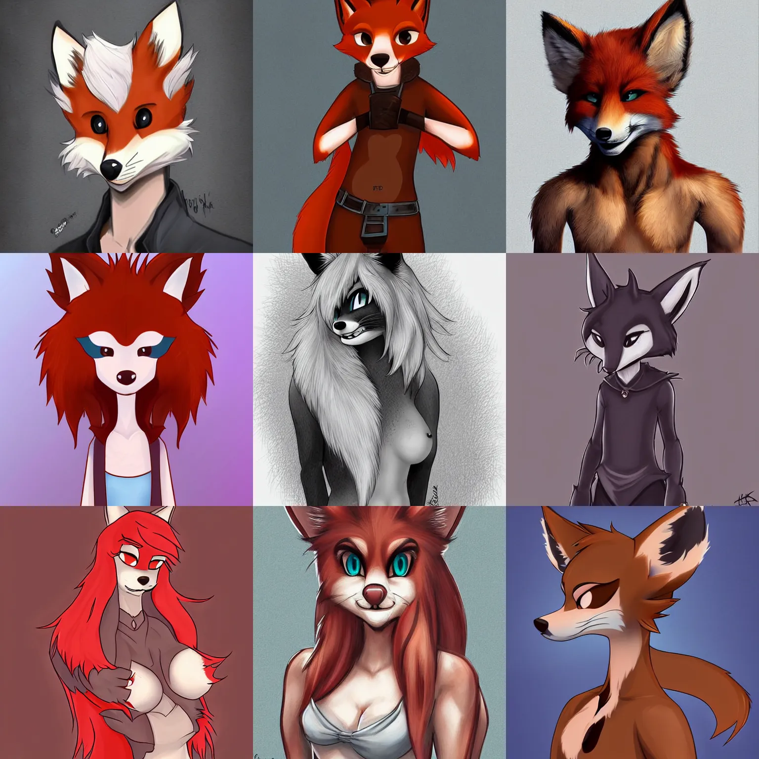 Prompt: very beautiful digital art of a cute cartoon male anthro furry fox character with styled hair, highly detailed, TaniDaReal, Dark Natasha, Hibbary, trending on FurAffinity
