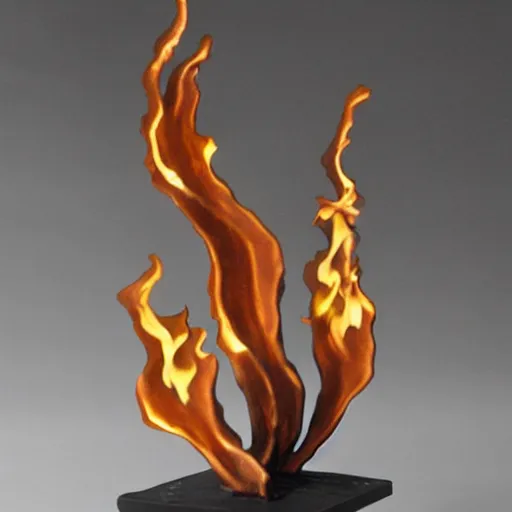 Image similar to tabletop abstract bronze sculpture of fire