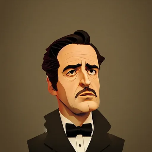 Image similar to face icon stylized minimalist the godfather, loftis, cory behance hd by jesper ejsing, by rhads, makoto shinkai and lois van baarle, ilya kuvshinov, rossdraws global illumination