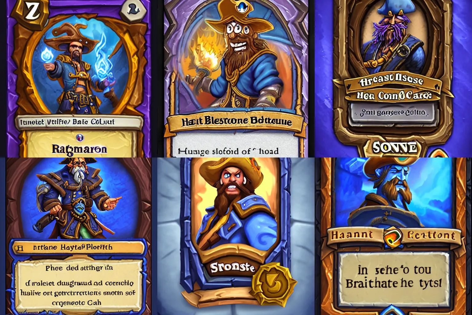 Prompt: Hearthstone card art style : The pirate of the blue clan