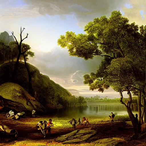 Image similar to this is hell, oil painting by asher brown durand