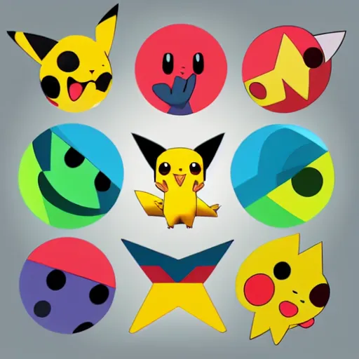 Image similar to pokemon logo , 2d , vector illustration , gradient , professional , colorful