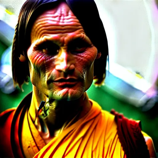 Image similar to viggo mortensen as a burmese buddhist monk