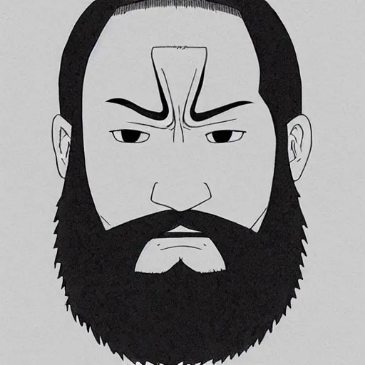 Prompt: a man with a beard, drawn by Masashi Kishimoto