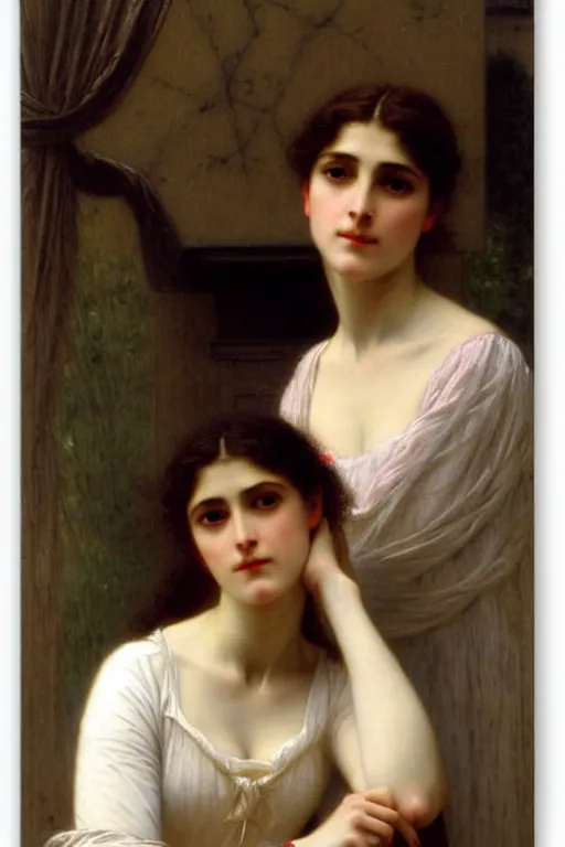 Prompt: lady in thought by auguste toulmouche and bouguereau,