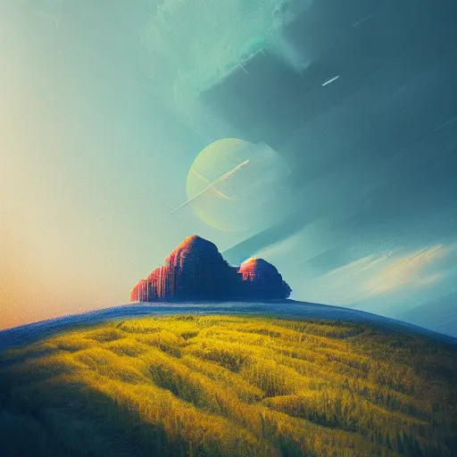 Image similar to a surreal landscape by by alena aenami and beeple