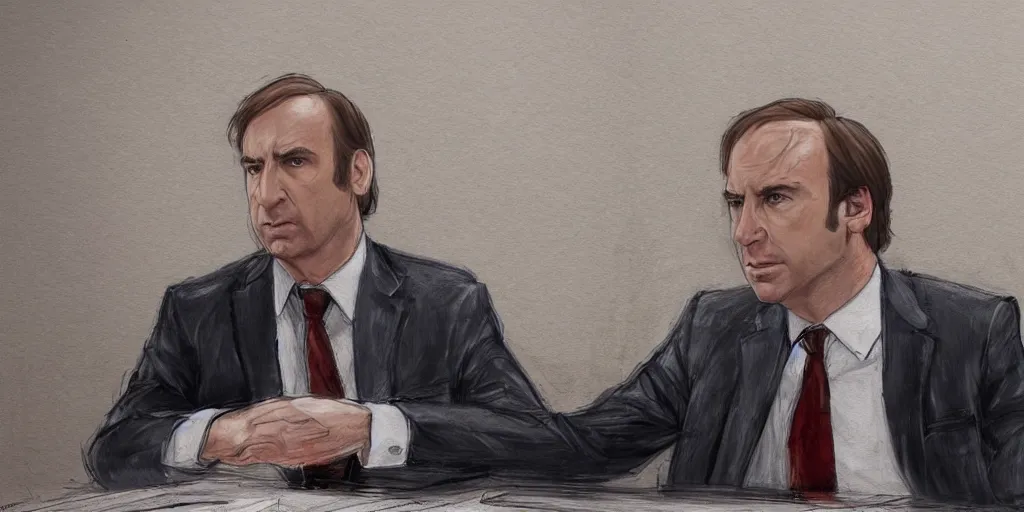 Prompt: Saul Goodman is Darth Vader's lawyer in court, photorealistic art, 4K