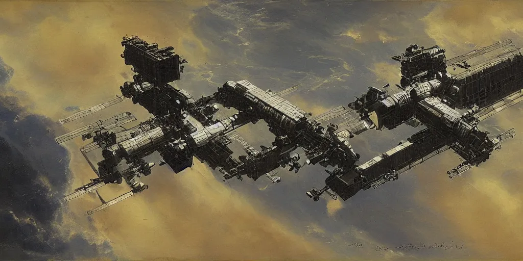 Prompt: a space station by zorn. hd