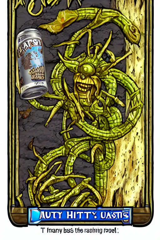 Image similar to hastur throwing back an ice cold natty lite