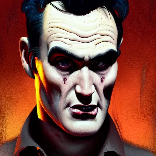 Image similar to portrait of a young and handsome zombie morrissey as a zombie with cuts and with a large quiff and thick eyebrows, 7 days to die zombie, fine art, award winning, intricate, elegant, sharp focus, cinematic lighting, digital painting, 8 k concept art, art by z. w. gu, art by brom, art by michael hussar, 8 k