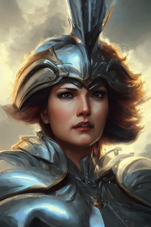 Image similar to amazon valkyrie athena, d & d, fantasy, portrait, highly detailed, headshot, digital painting, trending on artstation, concept art, sharp focus, illustration, art by artgerm and greg rutkowski and magali villeneuve