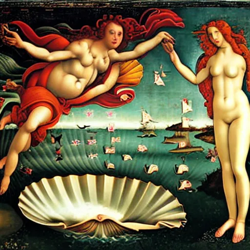 Prompt: birth of venus by boticelli as a realistic photograph