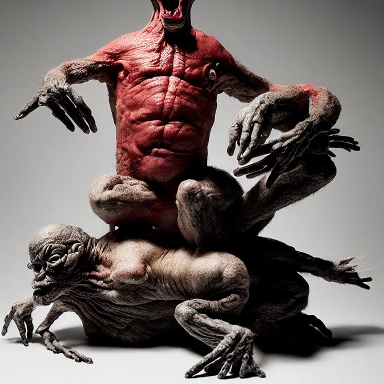Image similar to laboratory miniature creature in pain and anger and revange by Christopher Soukup, David Fincher, Dan Witz, Gregory Crewdson, Huleeb, Lee Griggs, Mike Nash, Paul Chadeisson, Stephen Shore, sideshow collectibles, Terry Richardson, Vitaly Bulgarov