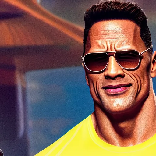 dwayne johnson as johnny bravo, photo realistic, high | Stable ...