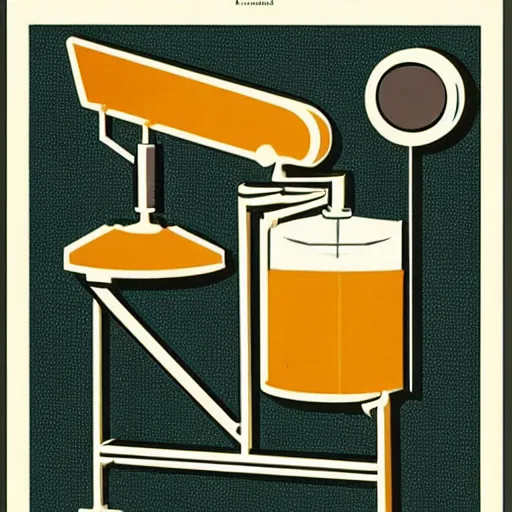 Prompt: artdeco retro image of retro chemistry school equipment