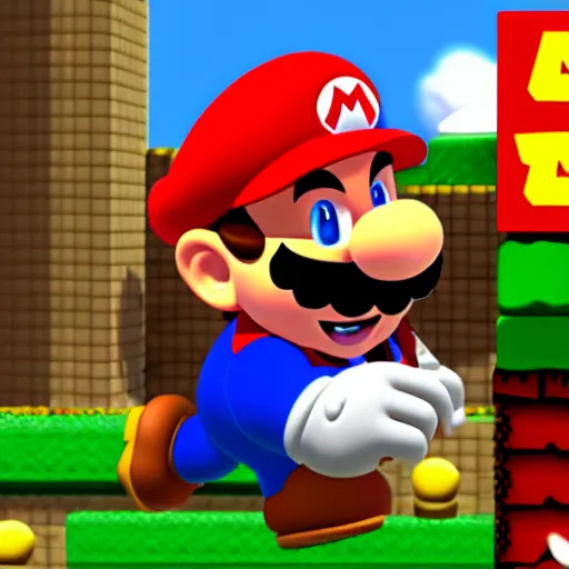 Image similar to Mario but it is Wario But it is actually Mario being Wario that loves Mario