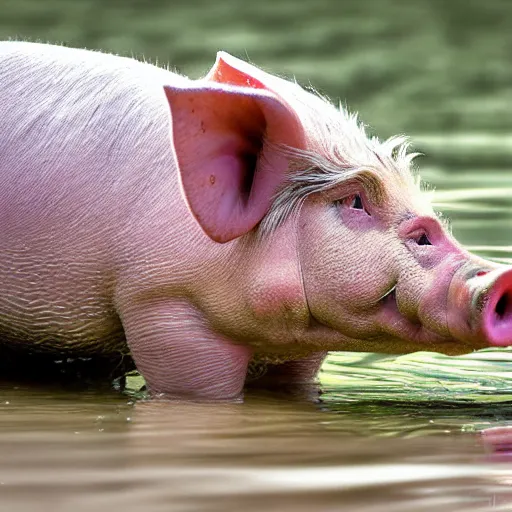 Image similar to hybrid of a pig and a crocodile, 4 k, nature photograph