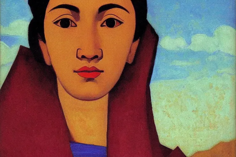 Image similar to woman portrait artwork by nicholas roerich