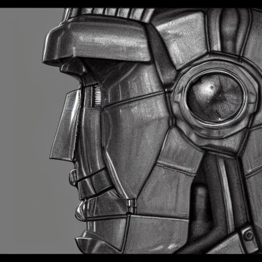 Prompt: close up realistic cyberman with david tennant's head, pencil sketch cinematic lighting, render, fantasy