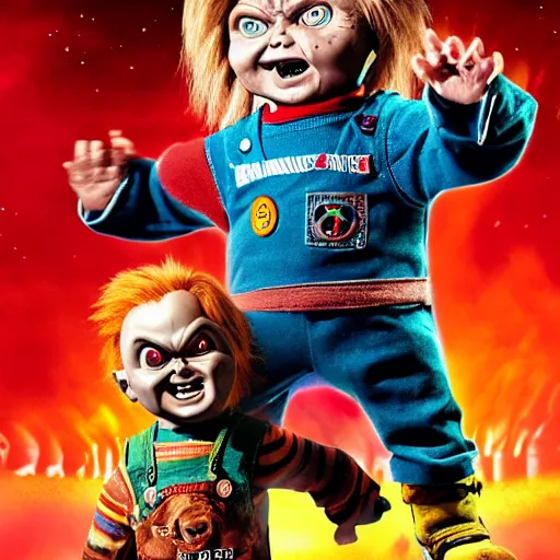 Image similar to Chucky versus Killer Kelowna From Outer Space movie poster