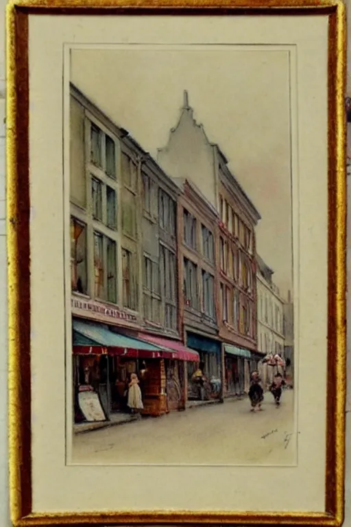 Image similar to (((((1950s small town mainstreet. muted colors.))))) by Jean-Baptiste Monge !!!!!!!!!!!!!!!!!!!!!!!!!!!