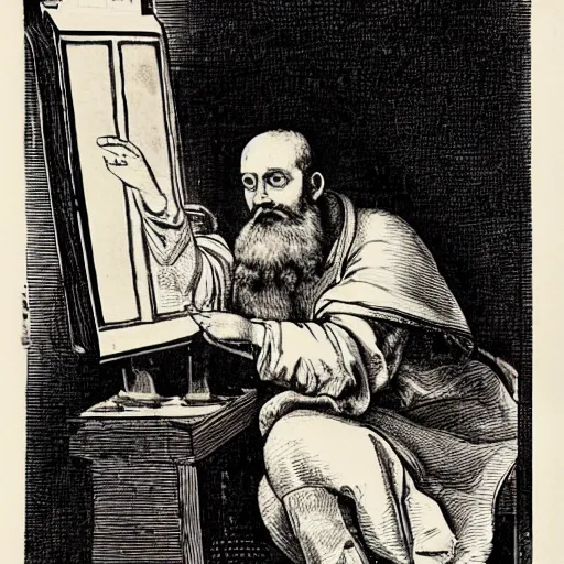 Prompt: galileo galilei taking a picture of jupiter using his smartphone