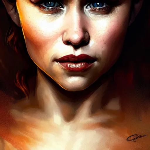 Image similar to beautiful Emilia Clarke as Flash, western, closeup, D&D, fantasy, intricate, elegant, highly detailed, digital painting, artstation, concept art, matte, sharp focus, illustration, art by Artgerm and Greg Rutkowski and Alphonse Mucha