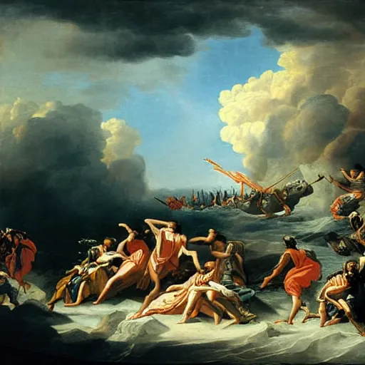 Image similar to pyrrhic victory, painting by johann peter krafft,