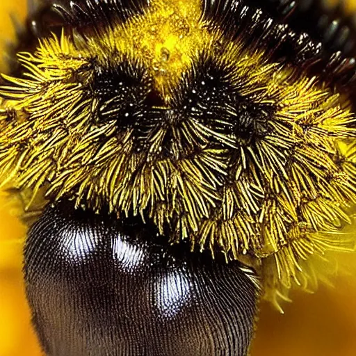 Image similar to bee covered in pollen, macro photography