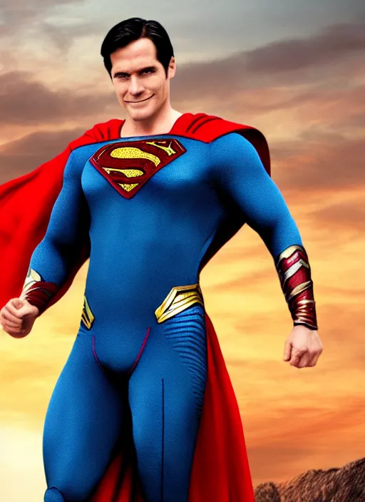 Image similar to film still of Linus from (Linus Tech Tips) as Superman in Superman, 4k