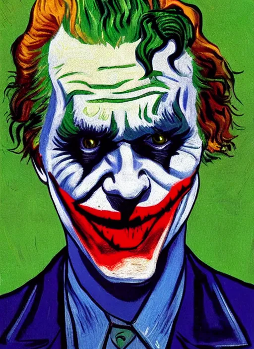 Image similar to the joker 2 0 1 9, by vincent van gogh
