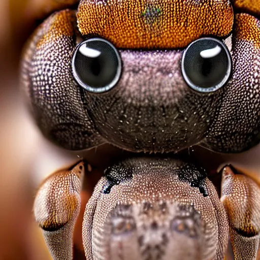 Image similar to a realistic head of a spider, photography 500px, close up.