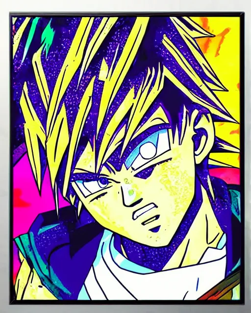 Image similar to juice wrld legends never die in the style of dragon ball z digital painting anime art