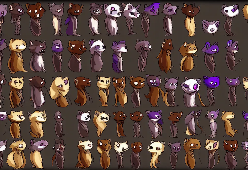 Image similar to furry - weasel - necromancer - fursona uhd ue 5 visual novel pc game expressions