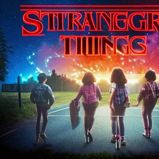 Image similar to movie still from the next season of stranger things on netflix