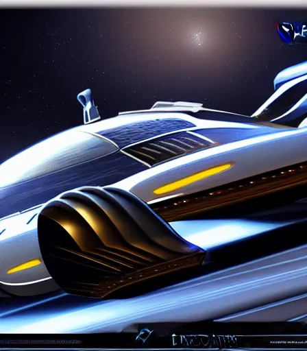 Image similar to highly detailed racing Spaceship concept art, artstation