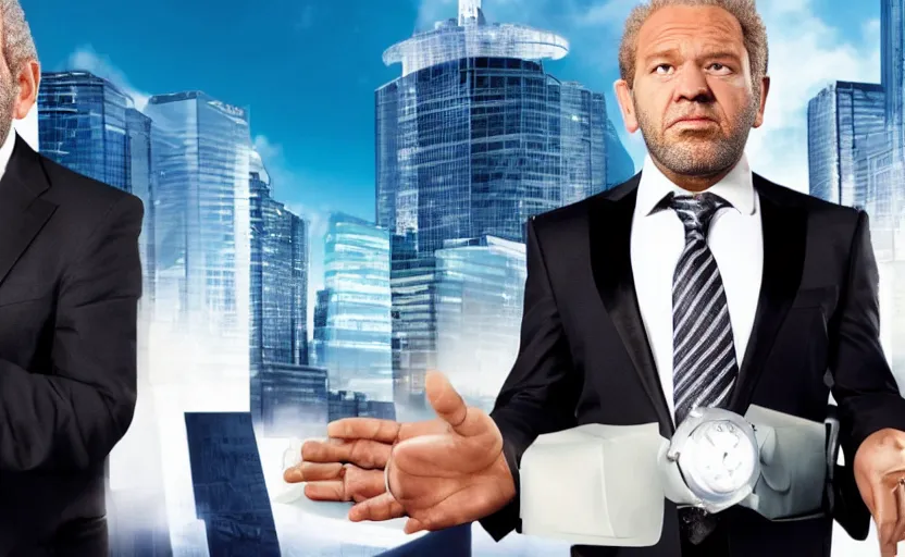 Image similar to alan sugar dream sequence. the apprentice. running. confusing