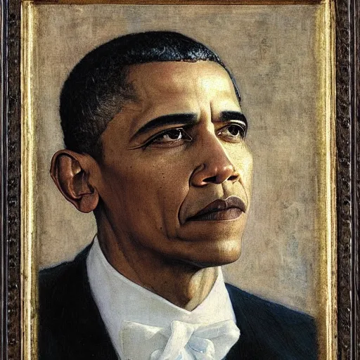 Image similar to surreal beauty of Barack Obama by Edgar Maxence