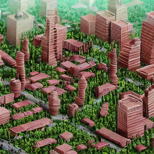Prompt: city made of meat and bones, photorealistic, biopank style