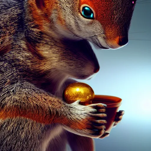 Prompt: Epic robot squirrel, Octane render, award-winning image, 4k, trending on reddit, cinematic, dramatic, even your grandma likes it, 8k, 56k dial-up