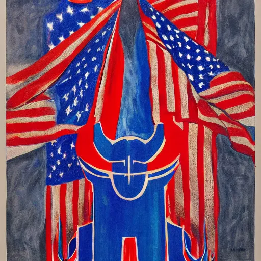 Image similar to patriotic leviathan painted by jasper johns in style of authoritarian propaganda