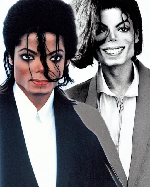 Image similar to genetic combination of michael jackson and paul mccartney, photographed in 1 9 9 7, dynamic lighting, ultra detailed, award winning photo