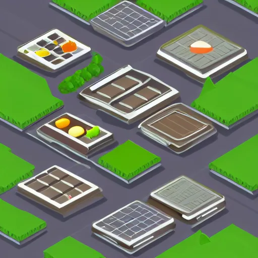 Image similar to isometric tileset for a cooking game