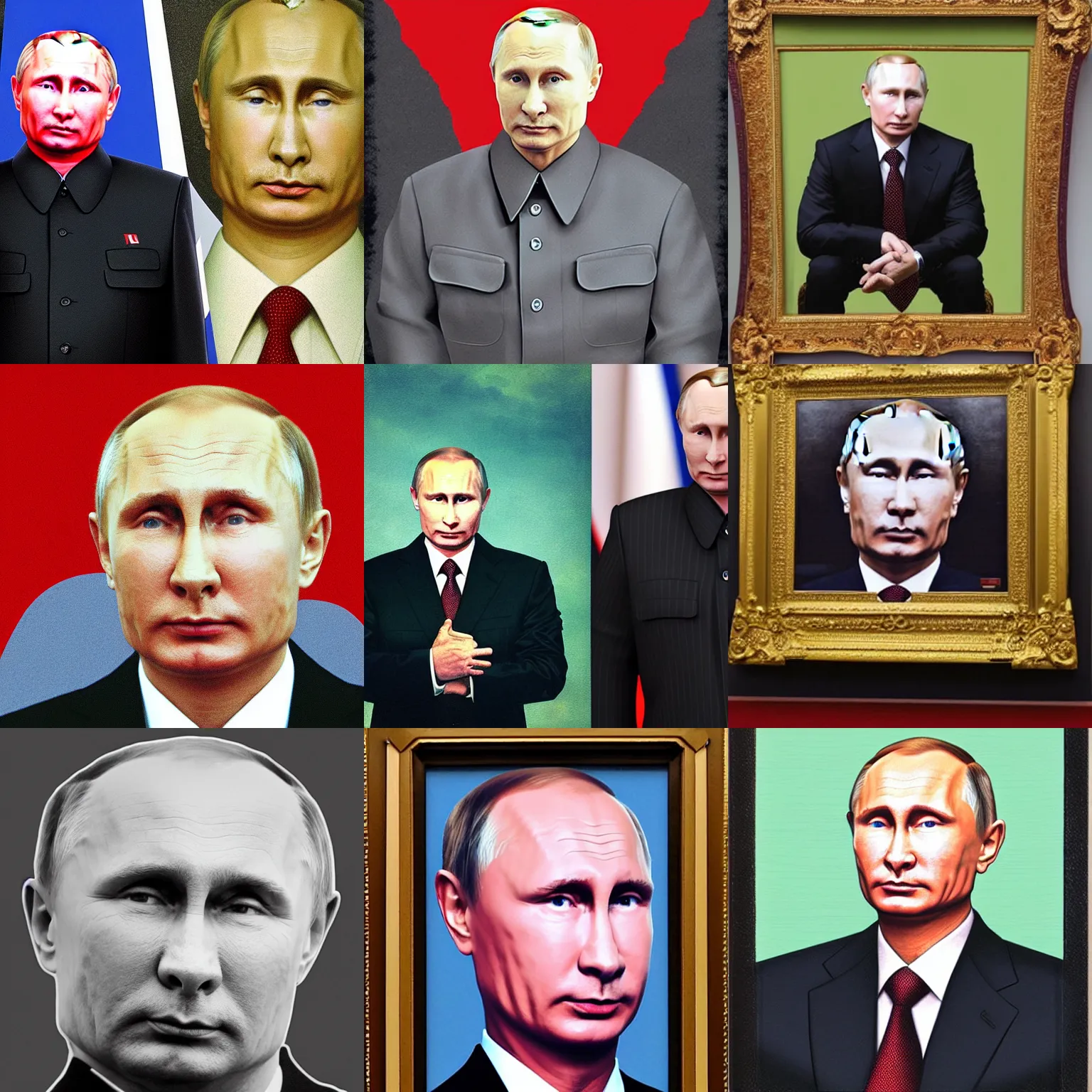 Prompt: portrait of putin as kim jong