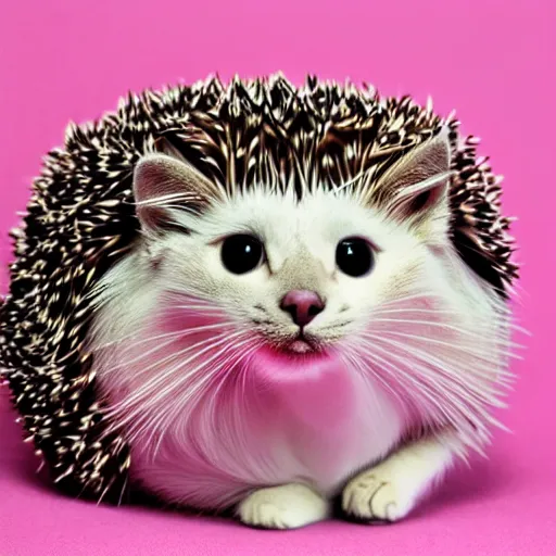 Image similar to a feline hedgehog - cat - hybrid, animal photography