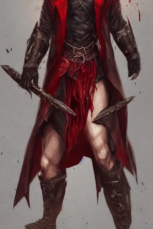 full body shot of an intimidating male dhampir in the | Stable ...
