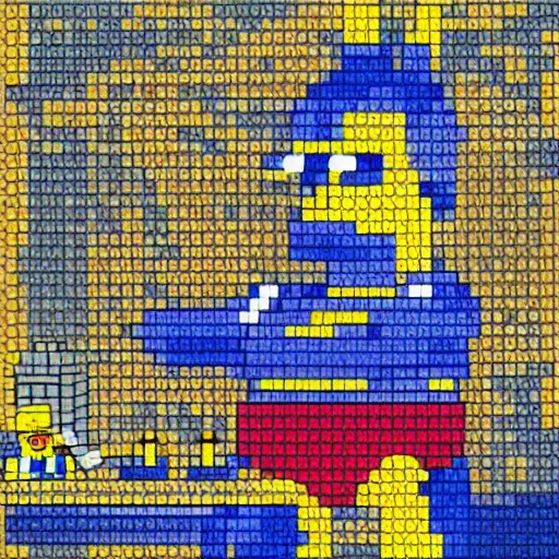 Prompt: Homer Simpson made out of LEGO blocks