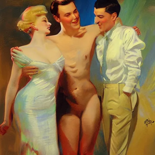 Prompt: best friends, art by edward mason eggleston, olivia, coby whitmore, rolf armstrong, wlop