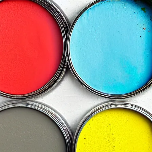 Prompt: can of paint, minimal, modern, colors, mix