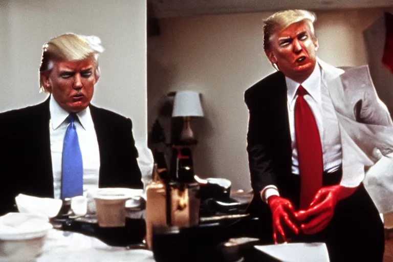 Prompt: donald trump in american psycho